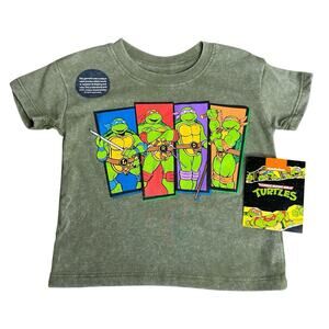 Teenage Mutant Ninja Turtles Green Toddler Short Sleeve Crewneck Tee 4T New